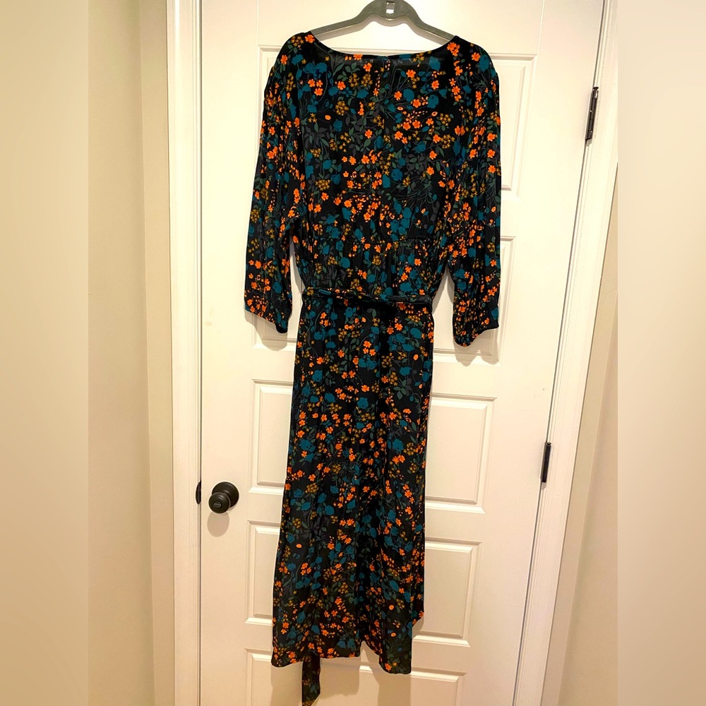 Floral faux wrap high low dress. Size 2x - Picture 2 of 4